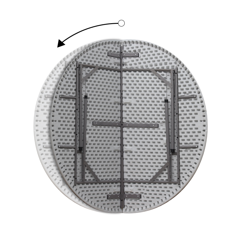 Τραπέζι catering - συνεδρίου Capri Megapap πτυσσόμενο – βαλίτσα στρογγυλό χρώμα λευκό του πάγου Ø152x74εκ. - Image 4