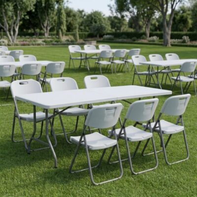 Καρέκλα catering - συνεδρίου Capri Megapap πτυσσόμενη χρώμα λευκό του πάγου 45x50x88εκ.