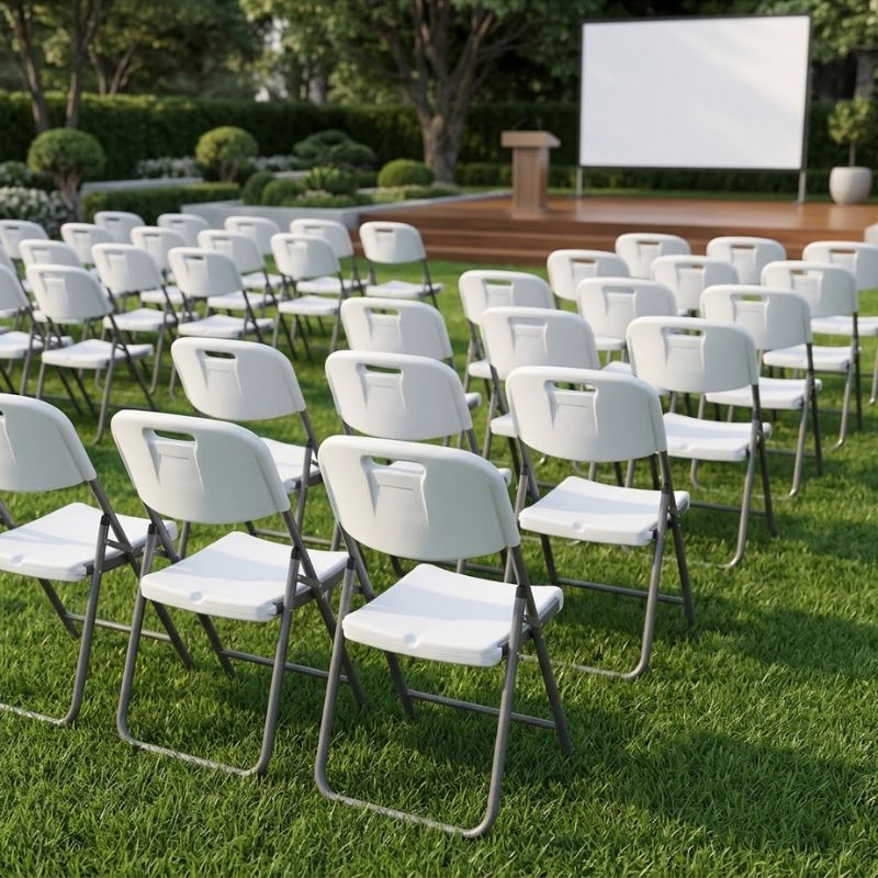 Καρέκλα catering - συνεδρίου Capri Megapap πτυσσόμενη χρώμα λευκό του πάγου 45x50x88εκ. - Image 2