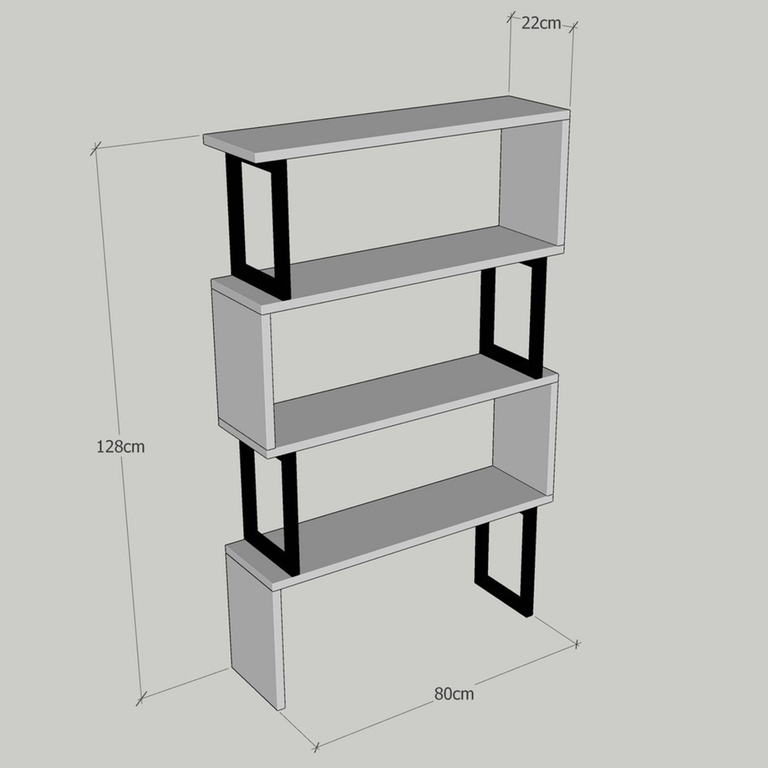 ΒΙΒΛΙΟΘΗΚΗ INGRID ΚΑΡΥΔΙ ΜΕ ΜΑΥΡΟ ΣΚΕΛΕΤΟ HM8867.01 80x22x128 εκ. - Image 3