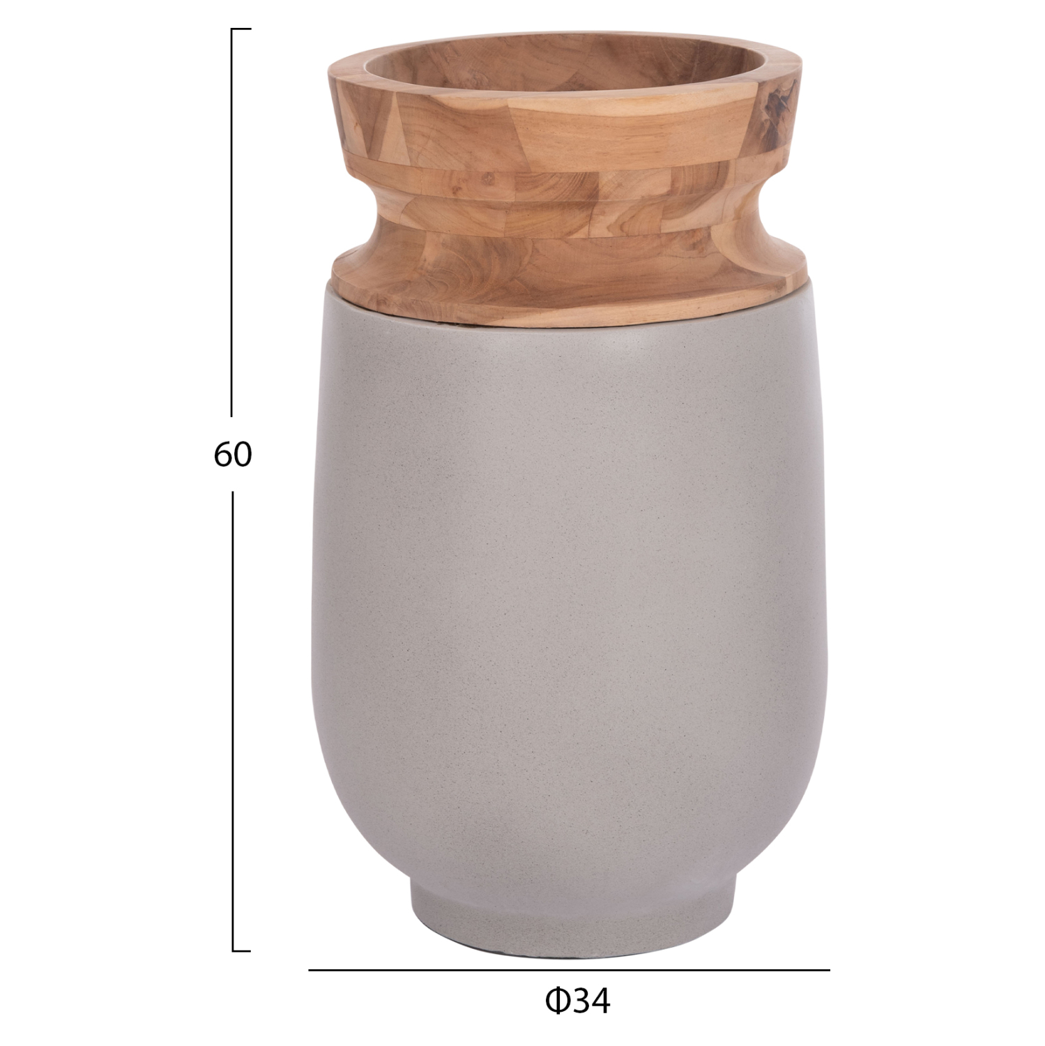 ΔΙΑΚΟΣΜΗΤΙΚΑ ΒΑΖΑ ΔΑΠΕΔΟΥ 2ΤΜΧ LINTER HM21140.03 FIBER CEMENT ΓΚΡΙ-ΞΥΛΟ ΤΕΑΚ 47Υ & 60Υεκ - Image 3