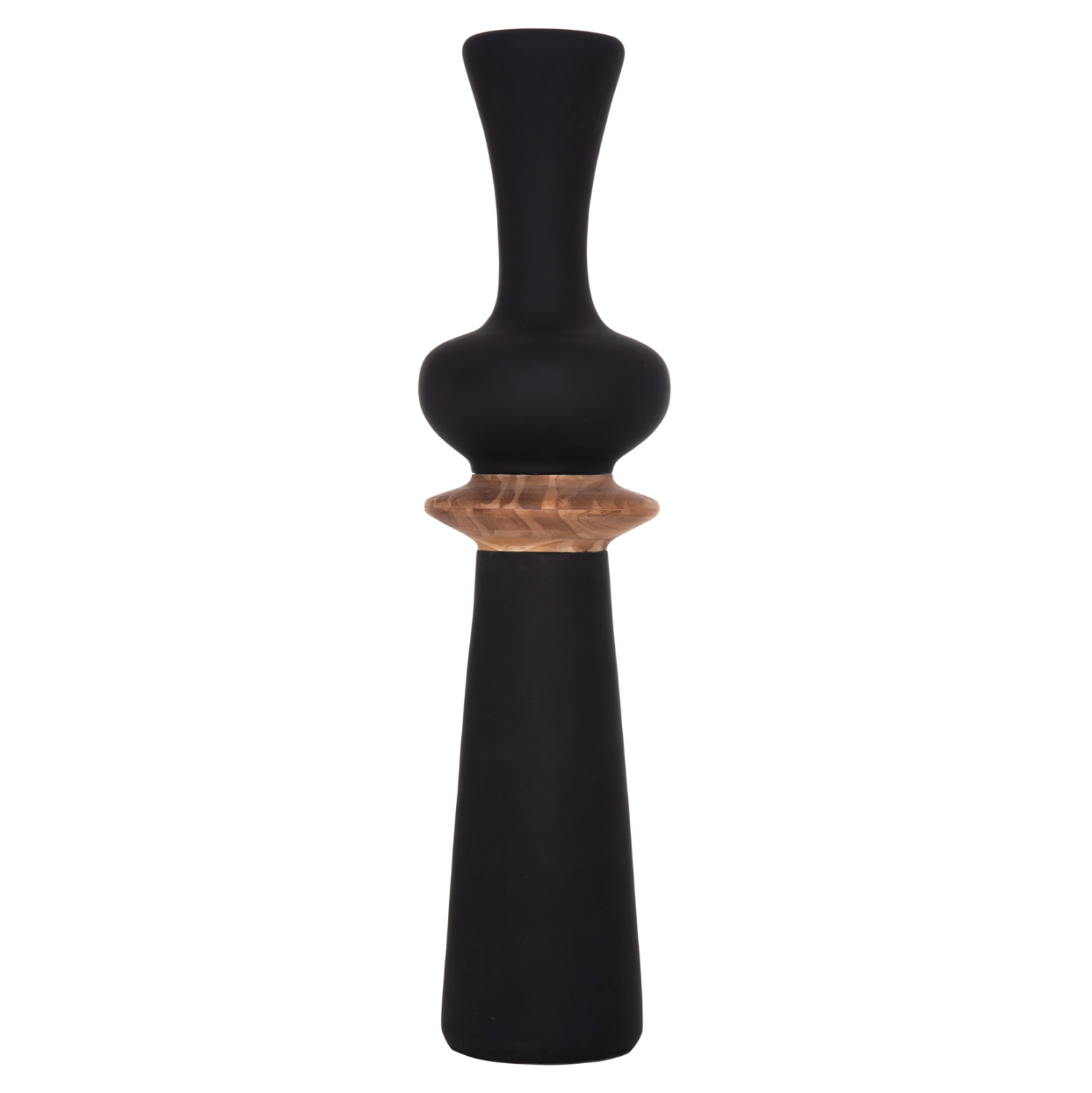 ΔΙΑΚΟΣΜΗΤΙΚΟ ΒΑΖΟ ΔΑΠΕΔΟΥ NEBULA HM4660.01L FIBER CEMENT ΜΑΥΡΟ--ΞΥΛΟ ΤΕΑΚ Φ45x172Υεκ - Image 3