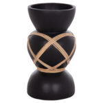 ΔΙΑΚΟΣΜΗΤΙΚΟ ΒΑΖΟ ΔΑΠΕΔΟΥ MAYNARD HM4672.01S TERRACOTTA ΜΑΥΡΟ-RATTAN Φ27.5x50Υ