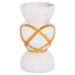 ΔΙΑΚΟΣΜΗΤΙΚΟ ΒΑΖΟ ΔΑΠΕΔΟΥ MAYNARD HM4672.02S TERRACOTTA ΛΕΥΚΟ--RATTAN Φ27.5x50Υεκ