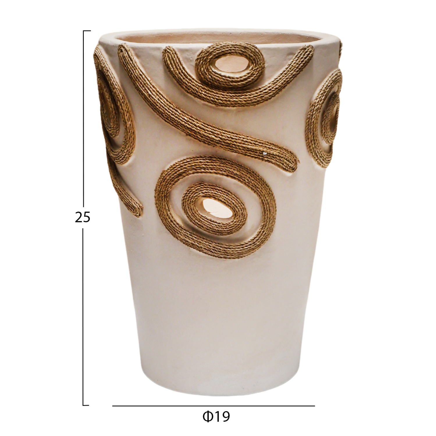 ΕΠΙΤΡΑΠΕΖΙΟ ΔΙΑΚΟΣΜΗΤΙΚΟ ΒΑΖΟ DEAN HM4677.02S ΤΕΡΑΚΟΤΑ ΣΕ ΚΡΕΜ--Φ19x25Υεκ. - Image 2