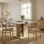 Belford τραπέζι με αποθηκευτικό χώρο 120x80x75εκ. Artisan Oak / Greige