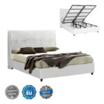 ΚΡEΒΑΤΙ ΜΕ ΑΠΟΘΗΚΕΥΤΙΚΟ ΧΩΡΟ DREAMLET HM716.03 ΛΕΥΚΟ TEDDY ΥΦΑΣΜΑ- ΓΙΑ ΣΤΡΩΜΑ 160x200εκ.