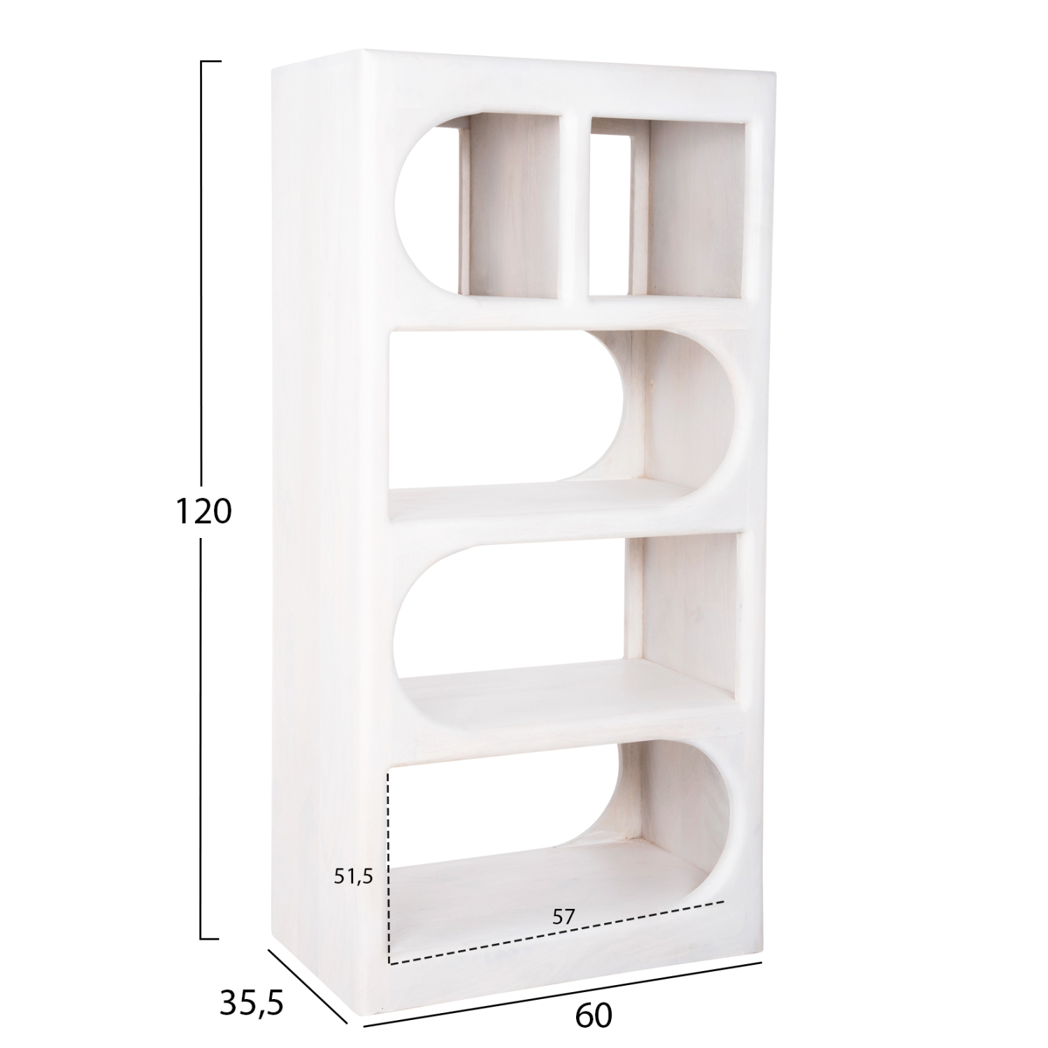 ΣΕΤ 4TMX ΕΠΙΠΛΑ ΣΑΛΟΝΙΟΥ HANDYR HM11947 ΜΑΣΙΦ ΞΥΛΟ MANGO ΣΕ ΛΕΥΚΟ - Image 2