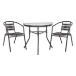 ΣΕΤ ΕΞΩΤ.ΧΩΡΟΥ 3ΤΜΧ LAURA HM21112 ΤΡΑΠΕΖΙ ΗΜΙΚΥΚΛΙΚΟ & 2 ΠΟΛΥΘΡΟΝΕΣ- ΓΚΡΙ