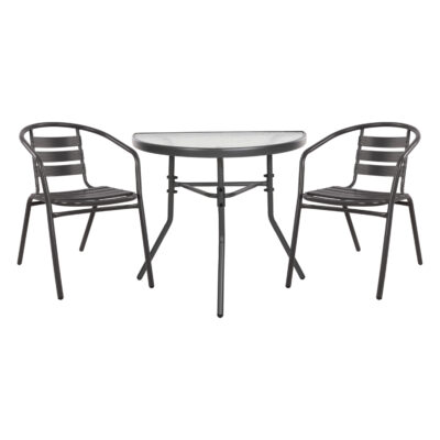 ΣΕΤ ΕΞΩΤ.ΧΩΡΟΥ 3ΤΜΧ LAURA HM21112 ΤΡΑΠΕΖΙ ΗΜΙΚΥΚΛΙΚΟ & 2 ΠΟΛΥΘΡΟΝΕΣ- ΓΚΡΙ