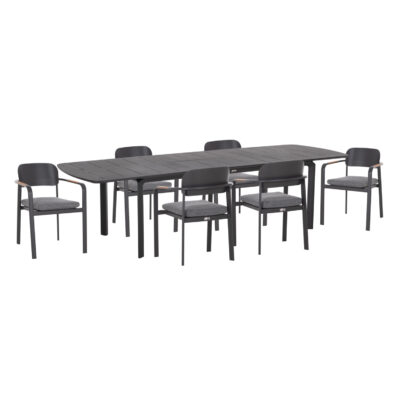 ΣΕΤ ΤΡΑΠΕΖΑΡΙΑΣ ΕΞ.ΧΩΡΟΥ 6 ΘΕΣΕΩΝ ELARA HM10726.01 ΓΚΡΙ ΑΛΟΥΜΙΝΙΟ-ΕΠΕΚΤΕΙΝΟΜΕΝΟ ΤΡΑΠΕΖΙ