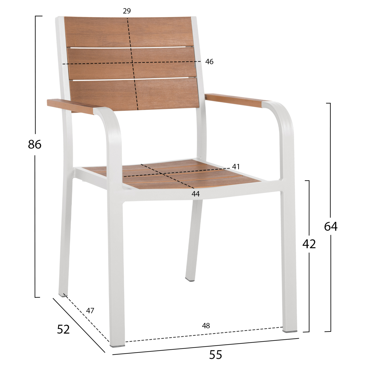 ΣΕΤ ΤΡΑΠΕΖΑΡΙΑΣ TABER HM10737.01 ΤΡΑΠΕΖΙ & 6 ΠΟΛΥΘΡΟΝΕΣ-ΑΛΟΥΜΙΝΙΟ & POLYWOOD-ΛΕΥΚΟ - Image 3
