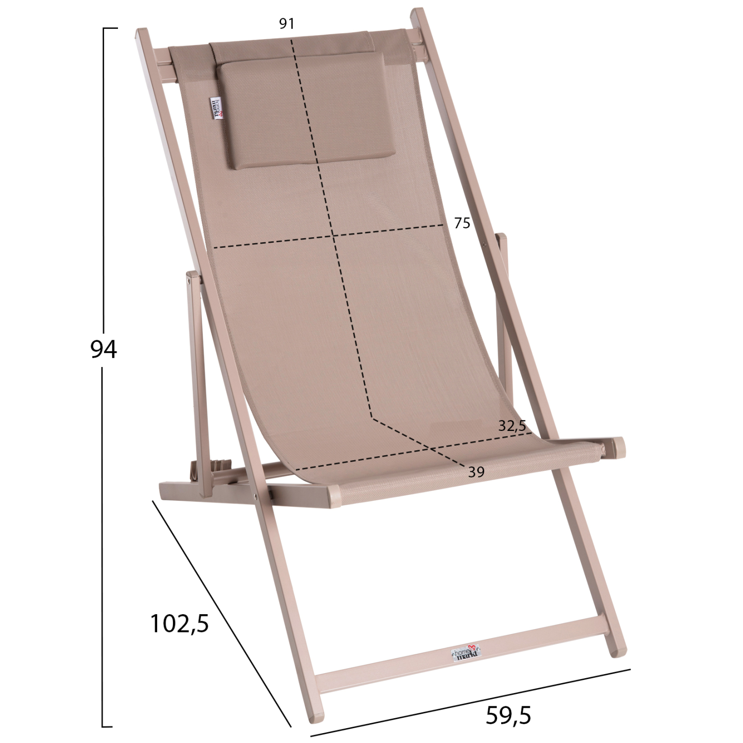 ΣΕΖΛΟΝΓΚ ΕΠΑΓΓΕΛΜΑΤΙΚΗ KEA HM5076.03 ΑΛΟΥΜΙΝΙΟ & TEXTILENE ΣΑΜΠΑΝΙ 59,5x102,5x94Υεκ - Image 2