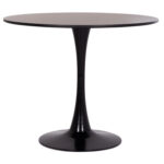 ΤΡΑΠΕΖΙ ΣΤΡΟΓΓΥΛΟ BROLIN HM18141.02 MDF TOP-ΒΑΣΗ ΜΕΤΑΛΛΙΚΗ--ΜΑΥΡΟ Φ90x73Υεκ