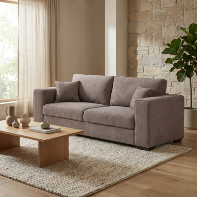 Brussels τριθέσιος καναπές 231x93x86εκ. Σκούρο Μπεζ