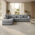 Brussels γωνιακός καναπές 303x228x86εκ. Γκρι ανοιχτό ύφασμα Αριστερή γωνία