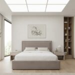 Κρεβάτι Velar Megapap υφασμάτινο με αποθηκευτικό χώρο χρώμα μόκα 160x200εκ.