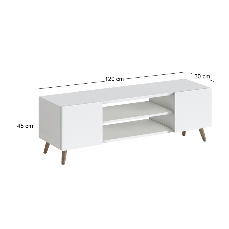 Έπιπλο τηλεόρασης Etna Megapap χρώμα λευκό 120x30x45εκ. - Image 3