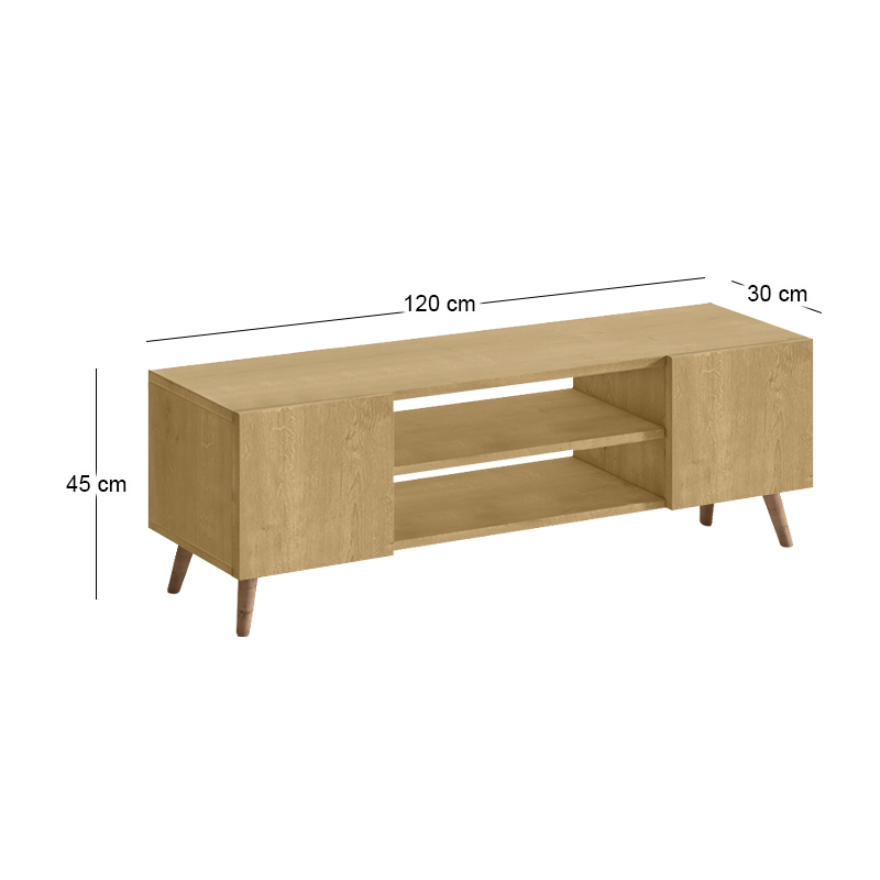 Έπιπλο τηλεόρασης Etna Megapap χρώμα sapphire oak 120x30x45εκ. - Image 3