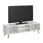 Έπιπλο τηλεόρασης Loren Megapap χρώμα λευκό 120x30x40εκ.