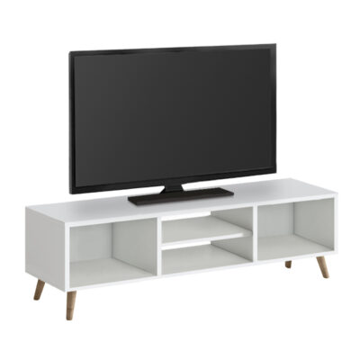 Έπιπλο τηλεόρασης Loren Megapap χρώμα λευκό 120x30x40εκ.