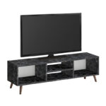 Έπιπλο τηλεόρασης Loren Megapap χρώμα μαύρο εφέ μαρμάρου 120x30x40εκ.