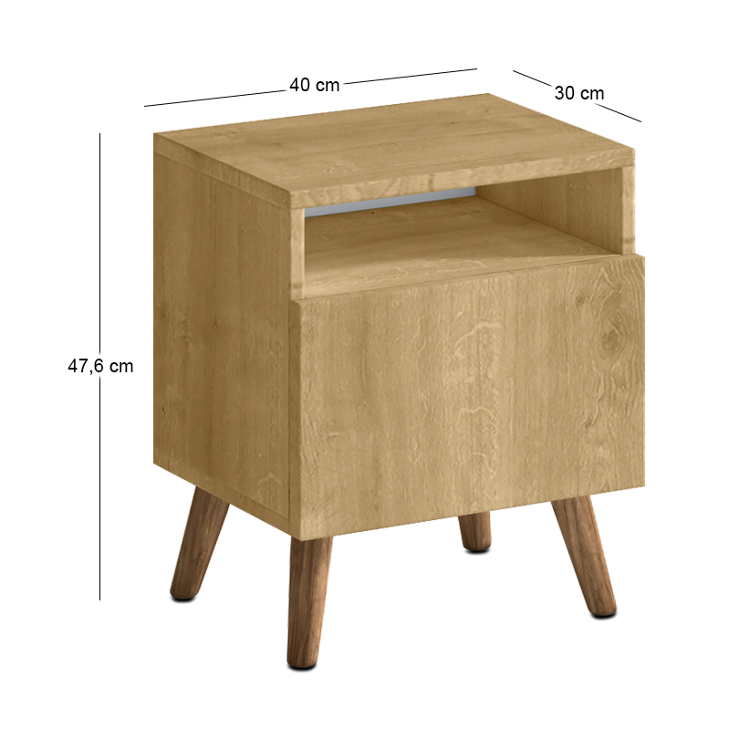 Κομοδίνο Sole Megapap χρώμα sapphire oak 40x30x47,6εκ. - Image 3