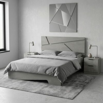 Κρεβάτι Efes Megapap χρώμα γκρι σκυροδέματος 160x200εκ.