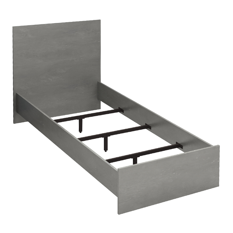 Κρεβάτι Troy Megapap χρώμα γκρι σκυροδέματος 100x200εκ. - Image 4