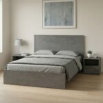 Κρεβάτι Troy Megapap χρώμα γκρι σκυροδέματος 150x200εκ.