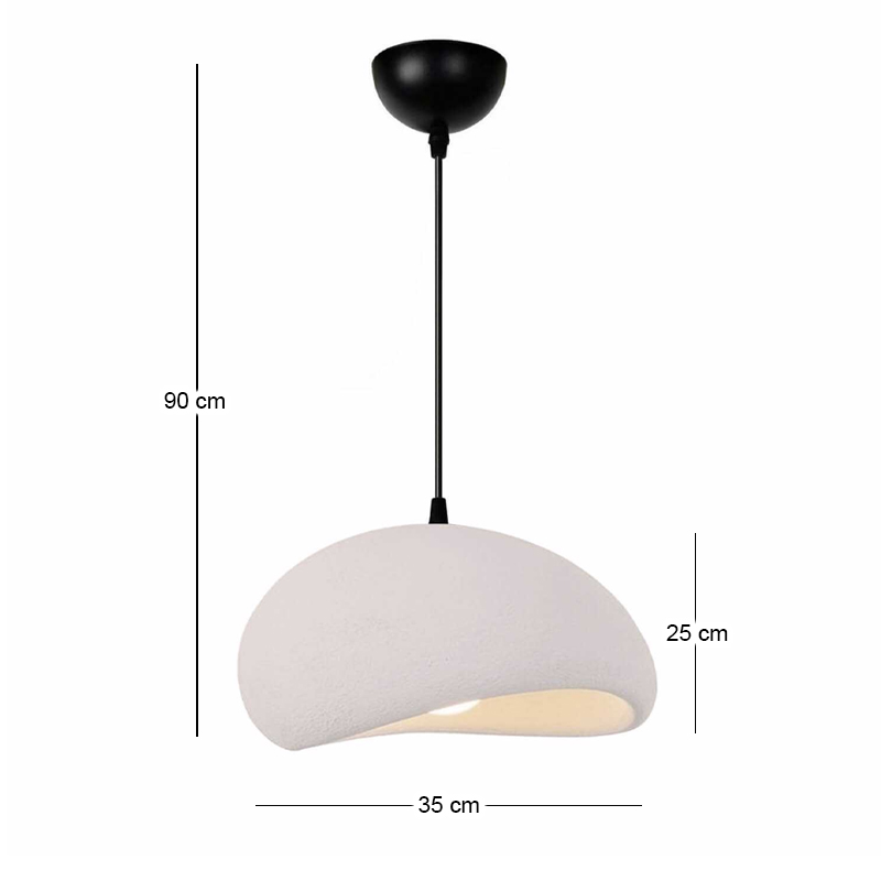 Φωτιστικό οροφής Riven Megapap E27 polyester μονόφωτο χρώμα κρεμ Ø35x80εκ. - Image 2