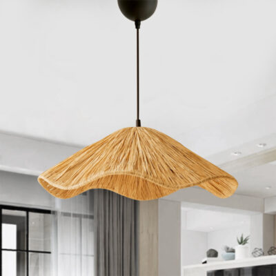Φωτιστικό οροφής Miro Megapap E27 wicker μονόφωτο χρώμα φυσικό Ø50x100εκ.