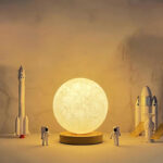 Φωτιστικό επιτραπέζιο Lumo Megapap E14 ξύλινο - Pvc χρώμα φυσικό - κρεμ Ø12x17εκ.