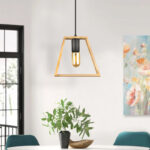 Φωτιστικό οροφής Tekli Megapap E27 ξύλινο μονόφωτο χρώμα φυσικό 23x3x70εκ.