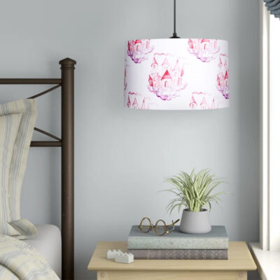 Φωτιστικό οροφής Tale Megapap E27 ύφασμα PVC μονόφωτο πολύχρωμο Ø33x70εκ.