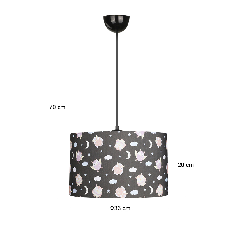 Φωτιστικό οροφής Tale Megapap E27 ύφασμα PVC μονόφωτο πολύχρωμο Ø33x70εκ. - Image 2