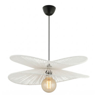 Φωτιστικό οροφής Dafodil Megapap E27 από σχοινί μονόφωτο χρώμα λευκό Ø48x55εκ.