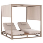 ΔΙΠΛΗ ΞΑΠΛΩΣΤΡΑ ΑΛΟΥΜΙΝΙΟΥ ΠΑΡΑΛΙΑΣ ΜΕ ΣΚΙΑΣΤΡΟ GALLANT HM6097.04 ΚΑΠΟΥΤΣΙΝΟ 2x2x2μ