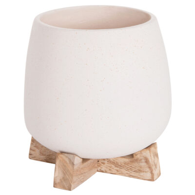 ΓΛΑΣΤΡΑ ΕΣ.ΧΩΡΟΥ FRELLO HM4674.02S ΛΕΥΚΟ FIBER CEMENT--TEAK ΒΑΣΗ 14,5x14,5x16Υεκ.