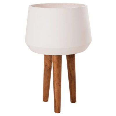 ΓΛΑΣΤΡΑ ΕΣΩΤ.ΧΩΡΟΥ QUAN HM4680.02L FIBER CEMENT ΛΕΥΚΟ--ΒΑΣΗ TEAK Φ38x62Υεκ