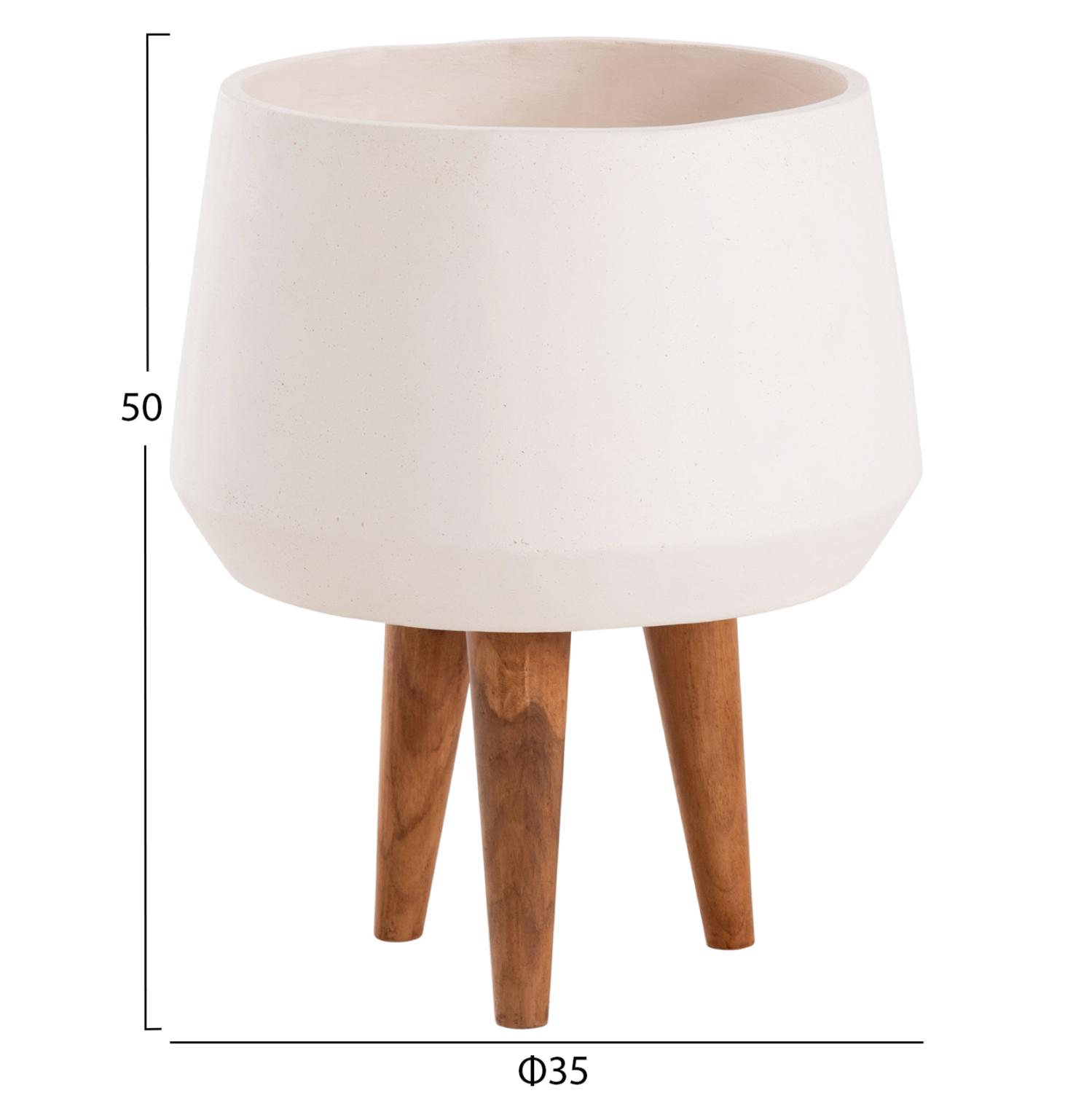 ΓΛΑΣΤΡΑ ΕΣΩΤ.ΧΩΡΟΥ QUAN HM4680.02M FIBER CEMENT ΛΕΥΚΟ--ΒΑΣΗ TEAK Φ35x50Υεκ - Image 2