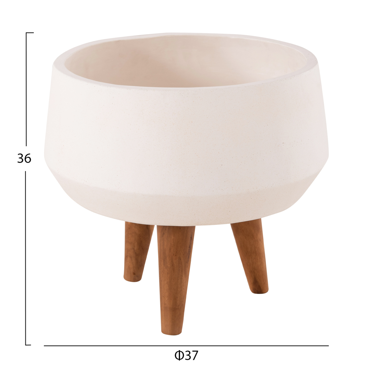 ΓΛΑΣΤΡΑ ΕΣΩΤ.ΧΩΡΟΥ QUAN HM4680.02S FIBER CEMENT ΛΕΥΚΟ--ΒΑΣΗ TEAK Φ37x36Υεκ - Image 2