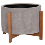 ΓΛΑΣΤΡΑ ΕΣΩΤ.ΧΩΡΟΥ HOFF HM4682.03L FIBER CEMENT ΓΚΡΙ-TEAK ΒΑΣΗ Φ50x35Υεκ