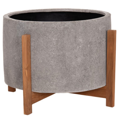 ΓΛΑΣΤΡΑ ΕΣΩΤ.ΧΩΡΟΥ HOFF HM4682.03L FIBER CEMENT ΓΚΡΙ-TEAK ΒΑΣΗ Φ50x35Υεκ