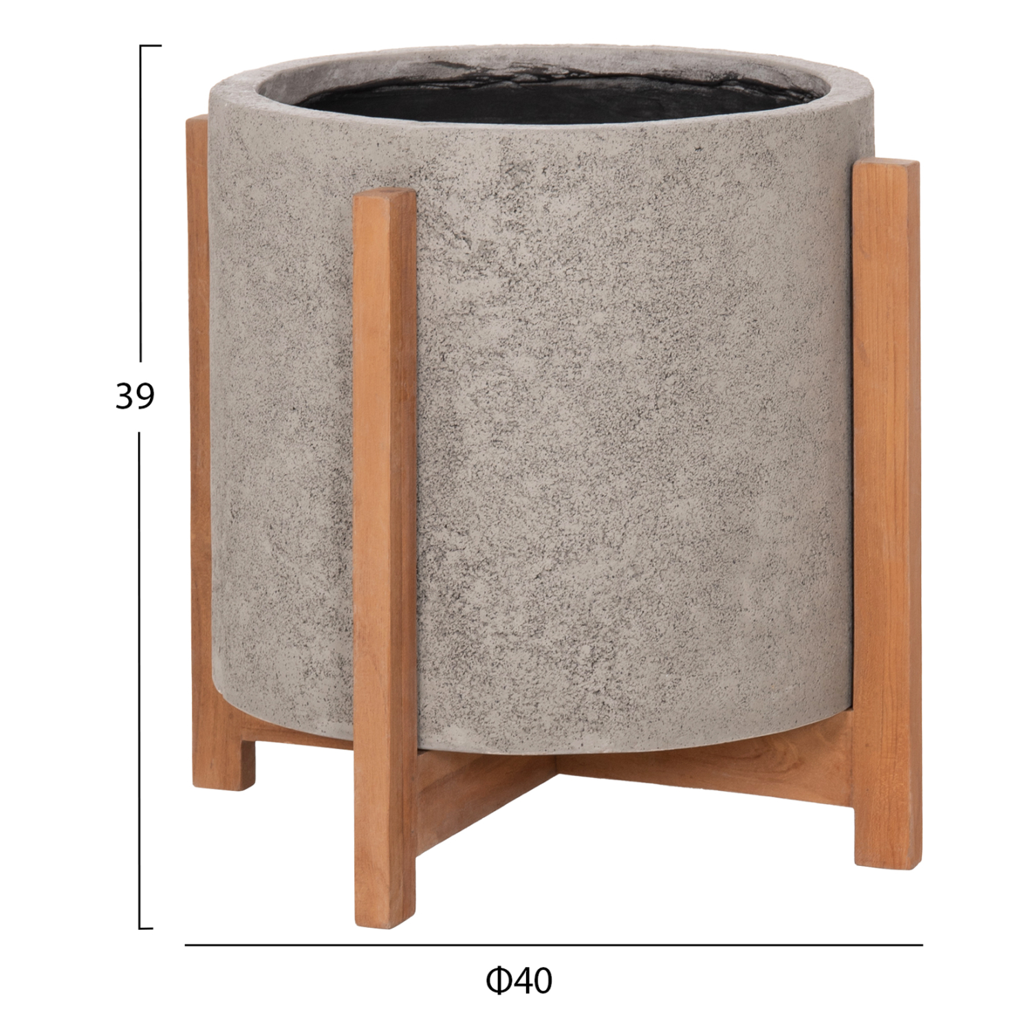 ΓΛΑΣΤΡΑ ΕΣΩΤ.ΧΩΡΟΥ HOFF HM4682.03M FIBER CEMENT ΓΚΡΙ-TEAK ΒΑΣΗ Φ40x39Υεκ - Image 2