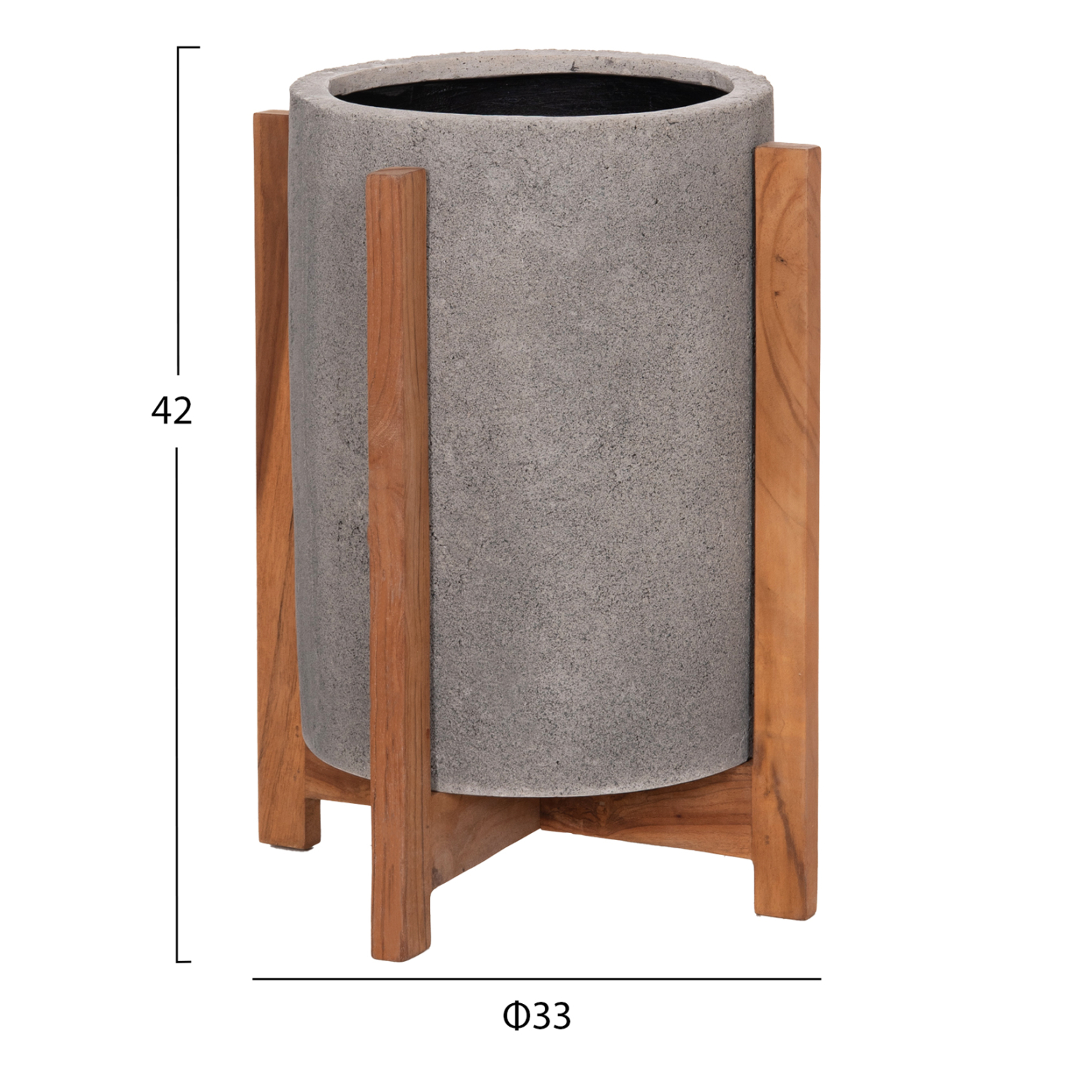 ΓΛΑΣΤΡΑ ΕΣΩΤ.ΧΩΡΟΥ HOFF HM4682.03S FIBER CEMENT ΓΚΡΙ-TEAK ΒΑΣΗ Φ33x42Υεκ - Image 2