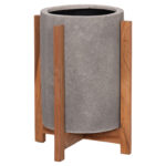 ΓΛΑΣΤΡΑ ΕΣΩΤ.ΧΩΡΟΥ HOFF HM4682.03S FIBER CEMENT ΓΚΡΙ-TEAK ΒΑΣΗ Φ33x42Υεκ