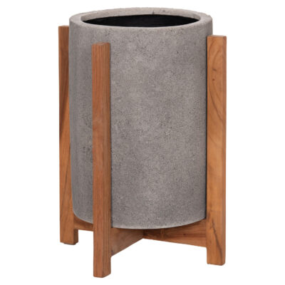 ΓΛΑΣΤΡΑ ΕΣΩΤ.ΧΩΡΟΥ HOFF HM4682.03S FIBER CEMENT ΓΚΡΙ-TEAK ΒΑΣΗ Φ33x42Υεκ