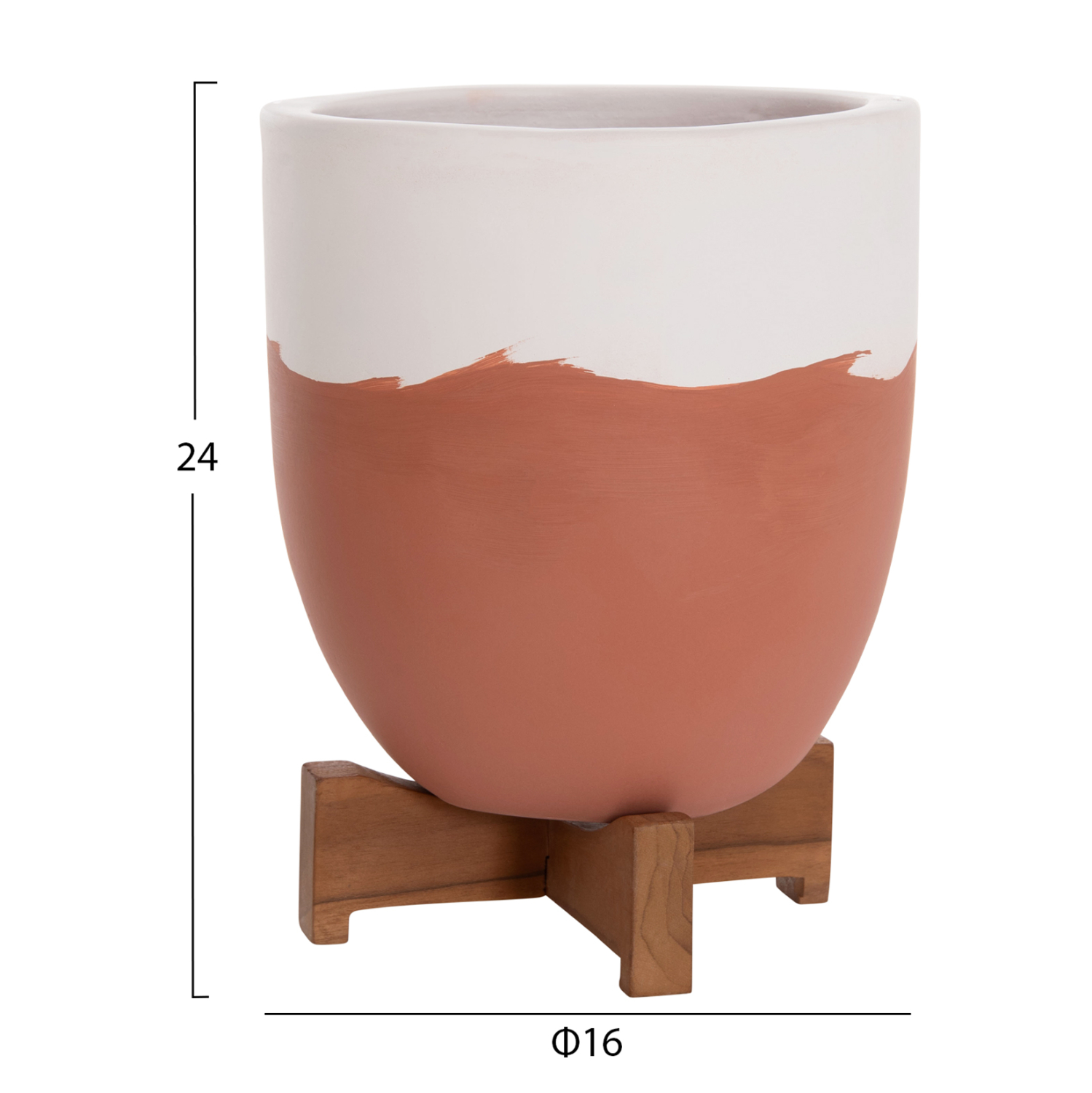 ΓΛΑΣΤΡΕΣ ΣΕΤ 2ΤΜΧ SEON HM4686.08 TERRACOTTA ΣΕ ΛΕΥΚΟ & ΤΕΡΑΚΟΤΑ--TEAK ΒΑΣΗ - Image 3