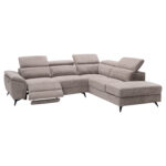 ΚΑΝΑΠΕΣ ΔΕΞΙΑ ΓΩΝΙΑ-ΑΝΑΚΛΙΣΗ & ΑΠΟΘ.ΧΩΡΟΣ-RESTRO HM3339.02R ΜΠΕΖ ΥΦΑΣΜΑ 284x224x76Υ